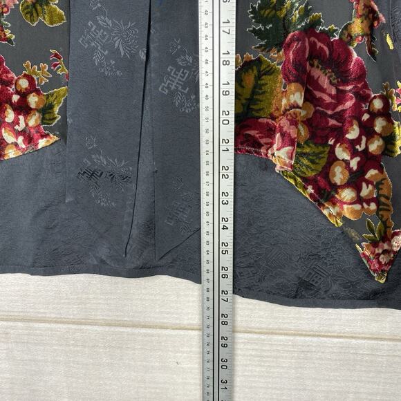 Vintage Aris A Silk Cardigan Gray XL Velvet Burnout Kimono Short Jacket Top NWT - Picture 4 of 9